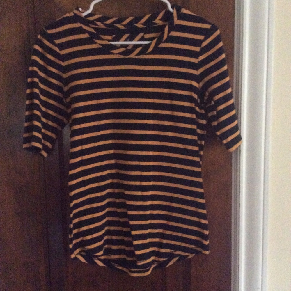 Orange and navy three quarter sleeve